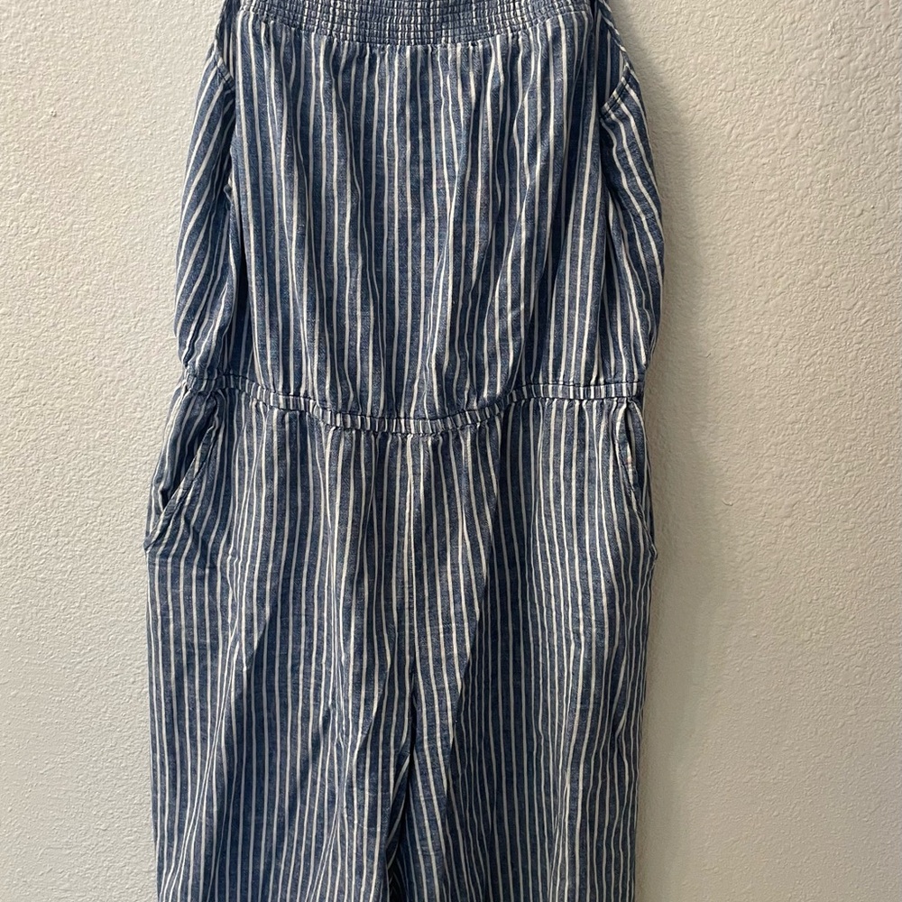 Striped Blue and White Jumpsuit